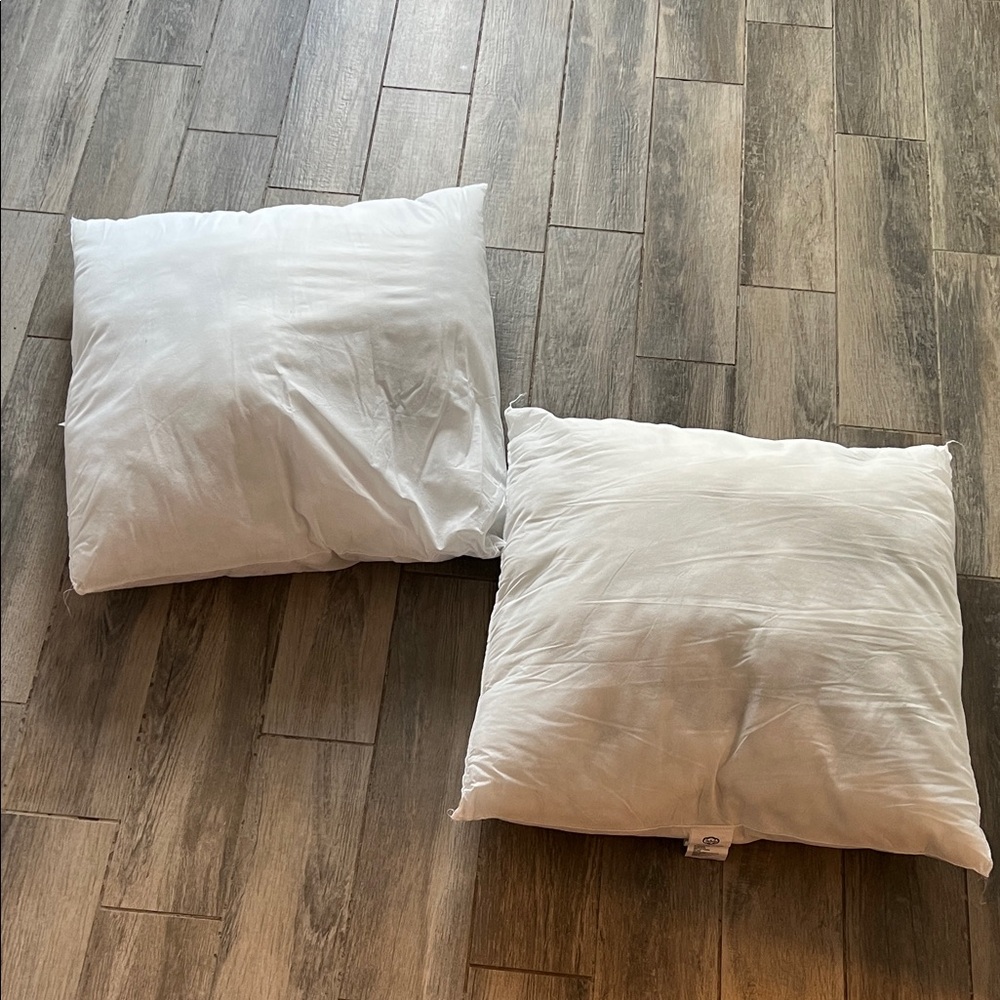 2 - 100% cotton pillow inserts 24” x 24”